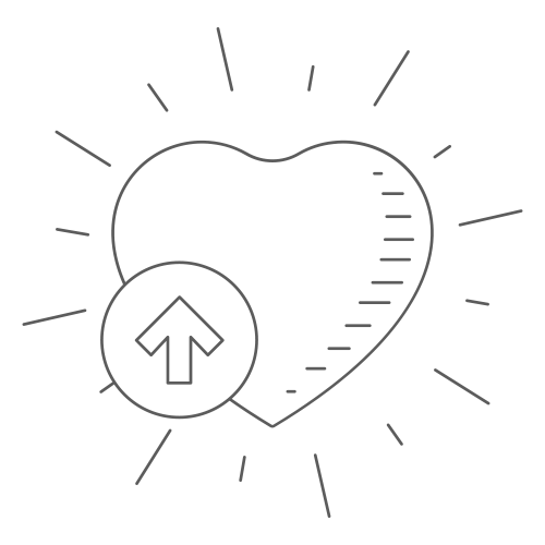 Heart icon with knowledge
